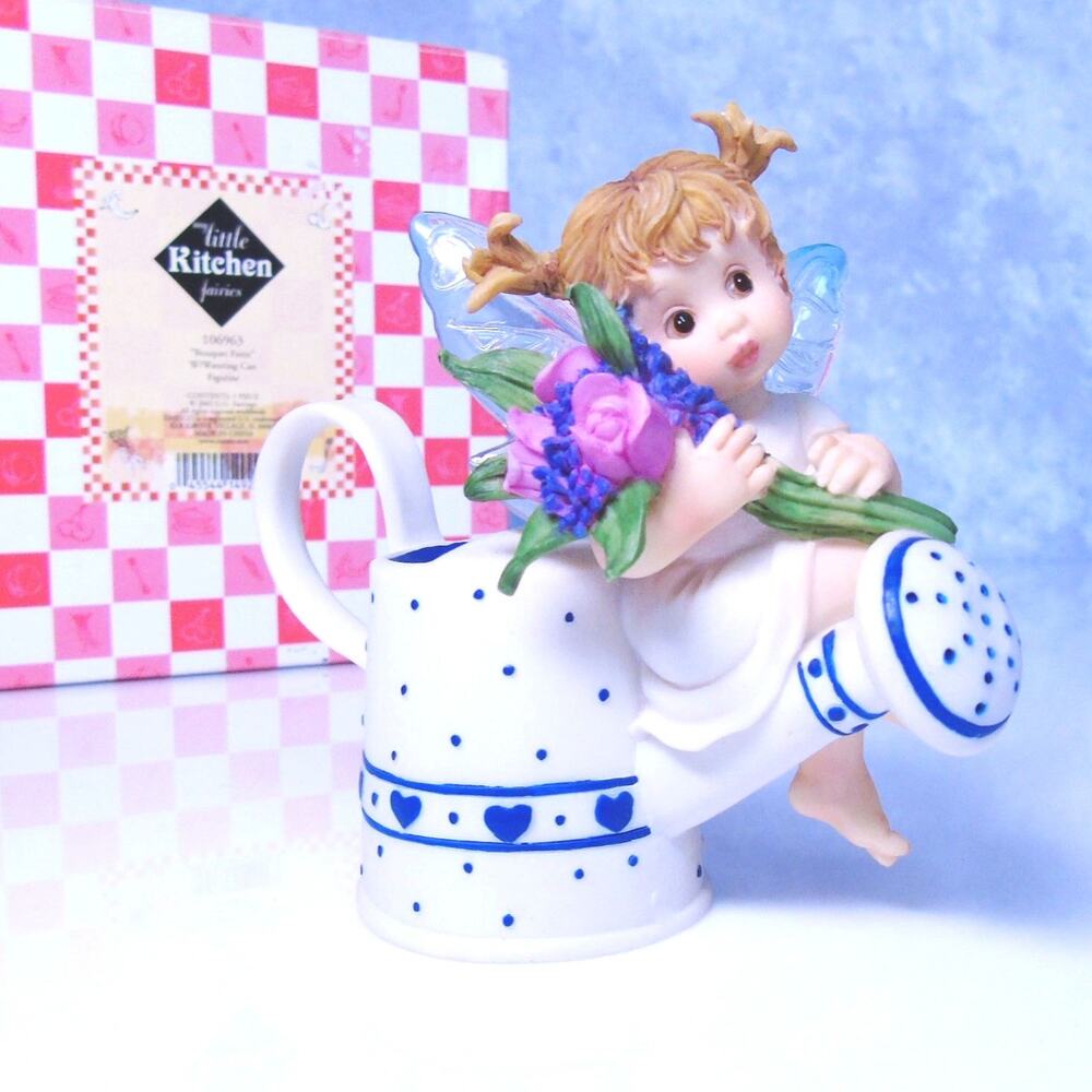 My Little Kitchen Fairies Bouquet Fairie Garden Watering Can Fairy Figurine Box